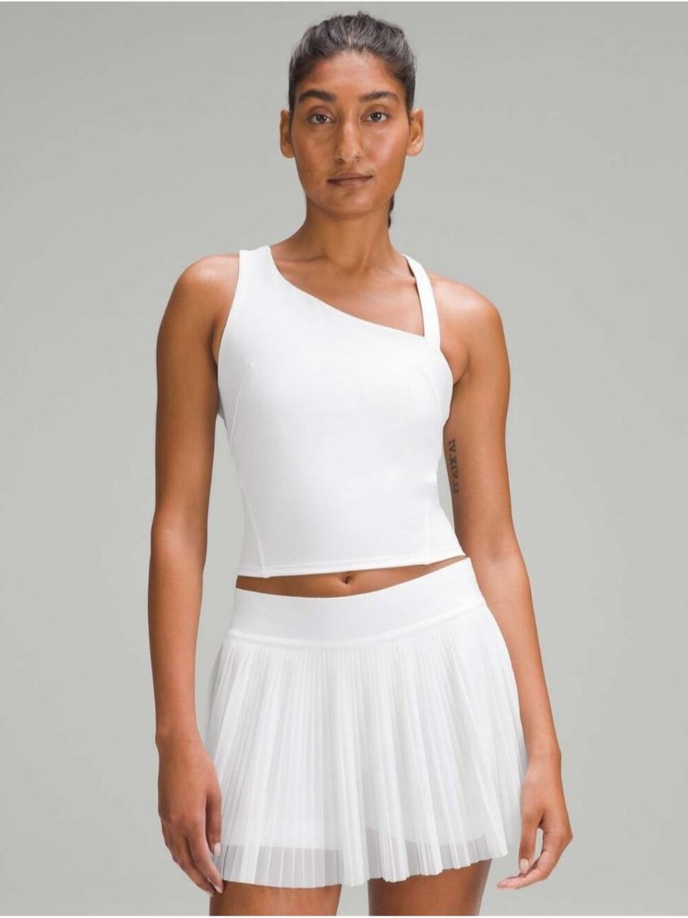 Lululemon Everlux Asymmetrical Tennis Tank Top White